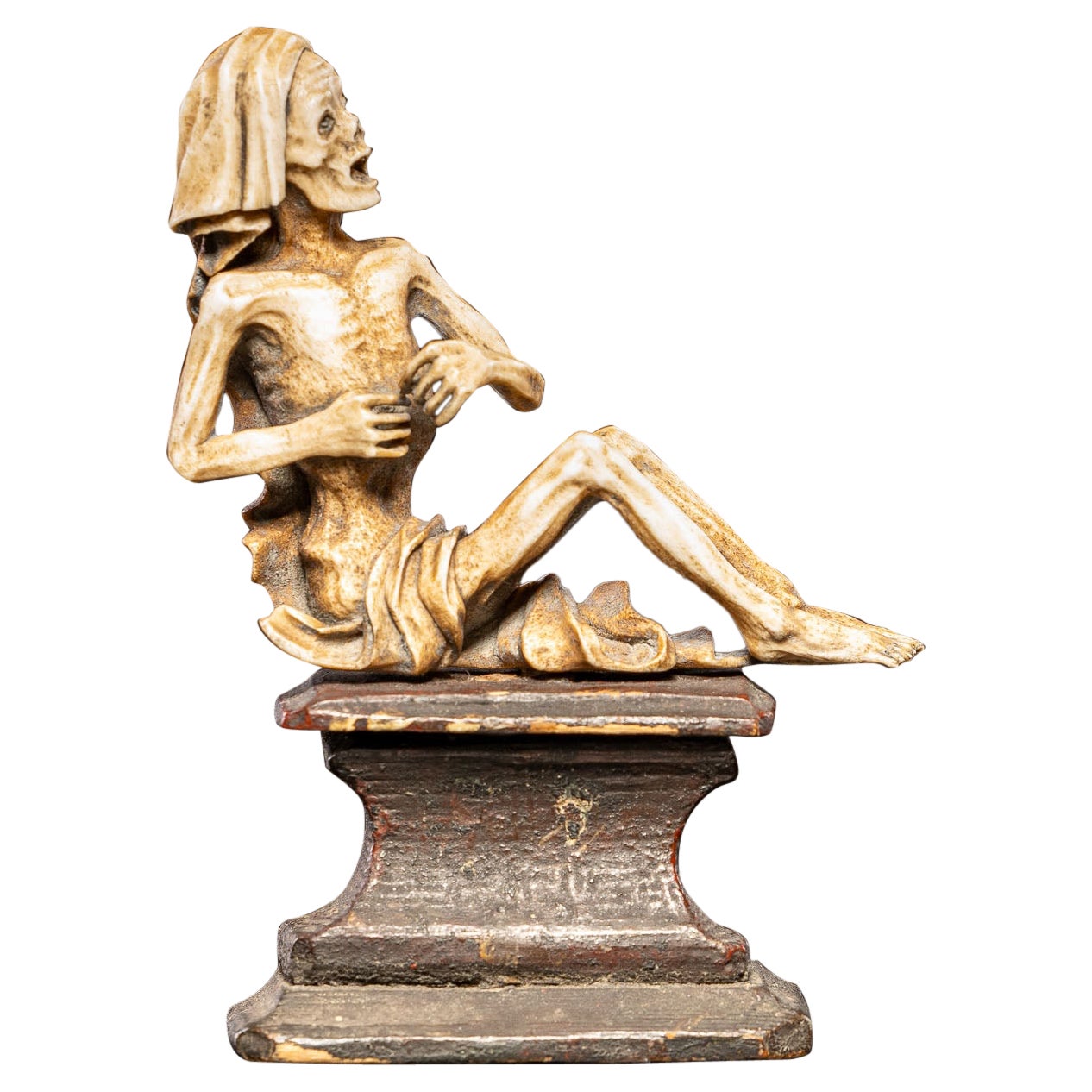 Exceptional allegory of death,  carved bone, Southern Germany, Tyrol, 18th-19th