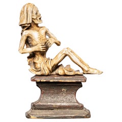 Eccezionale allegoria della morte,  osso intagliato, Germania meridionale, Tirolo, XVIII-XIX secolo