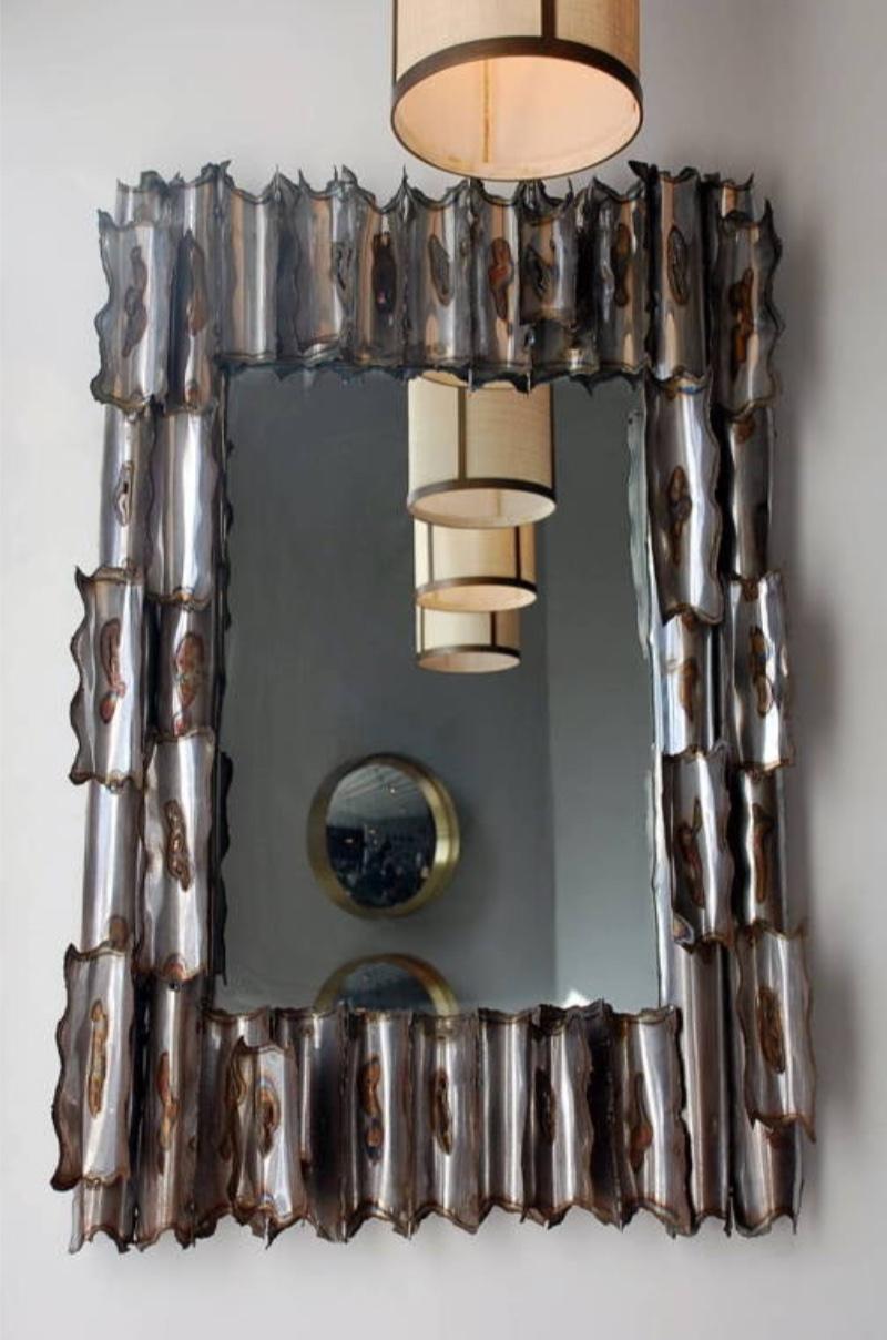 Exceptional American Brutalist Mirror In Excellent Condition For Sale In Los Angeles, CA