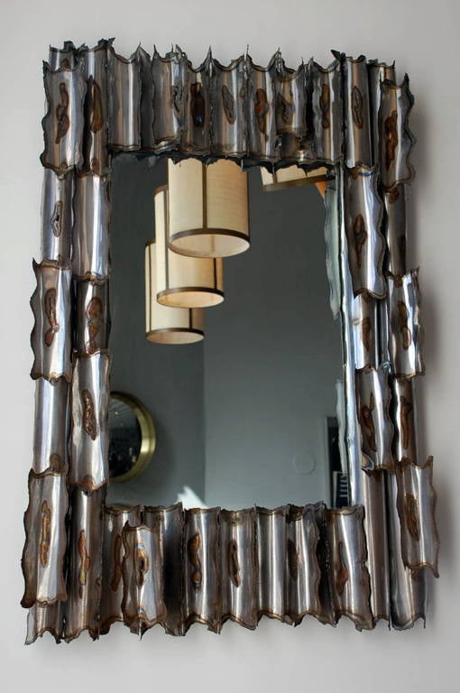 Exceptional American Brutalist Mirror For Sale 1