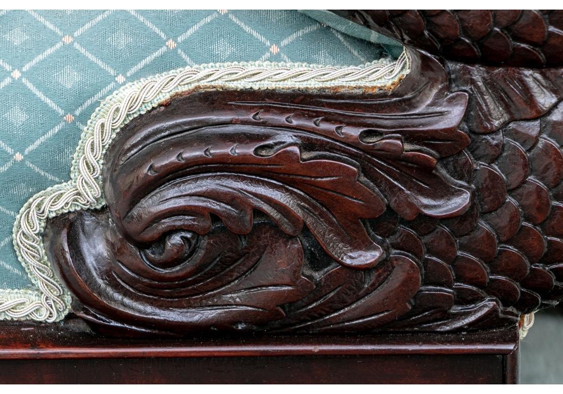 Hand-Carved Exceptional American Empire Carved Mahogany Sofa With Hidden Drawers