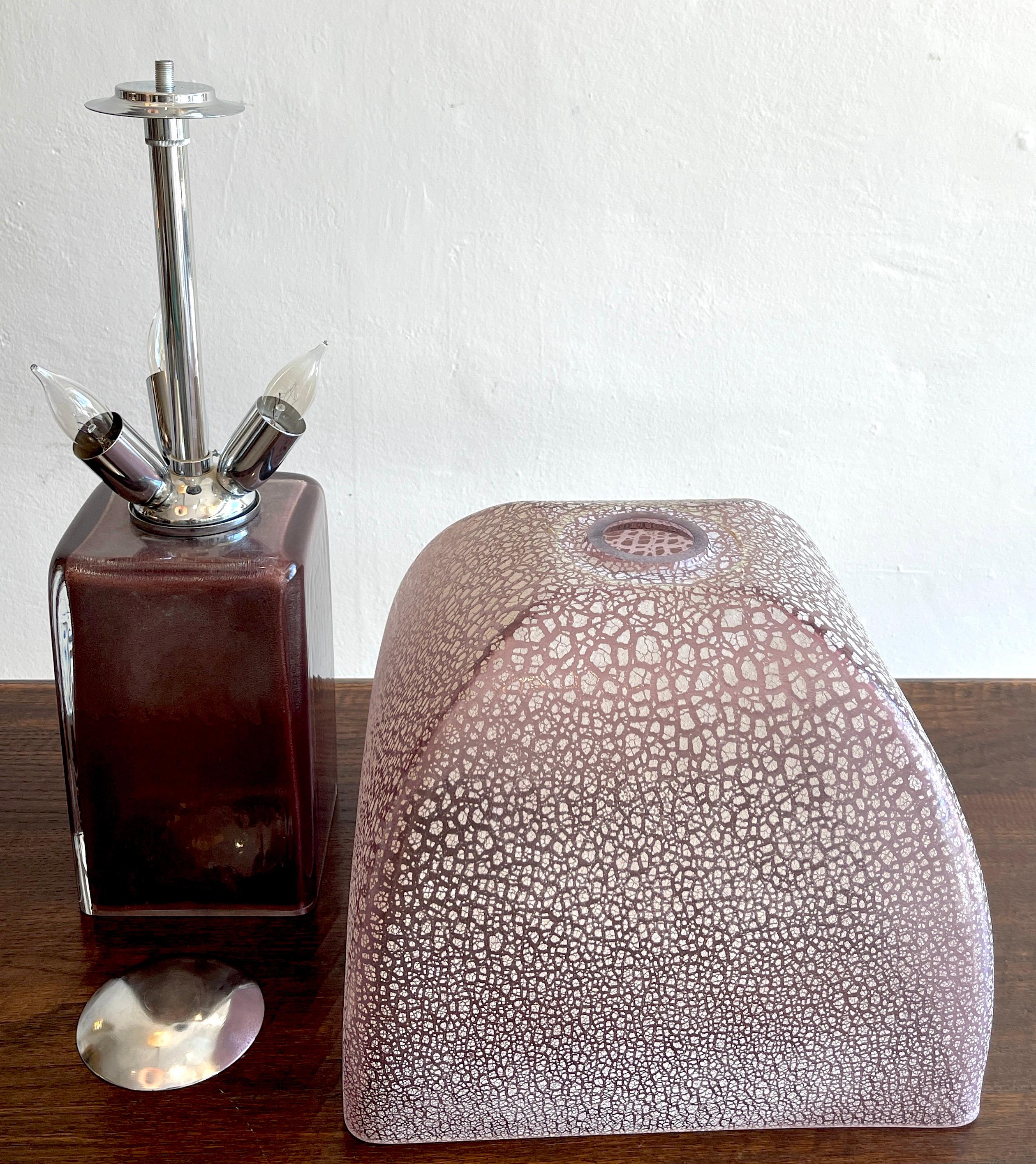 Exceptional Amethyst Murano 'Mushroom' Lamp by,  Barbini 3