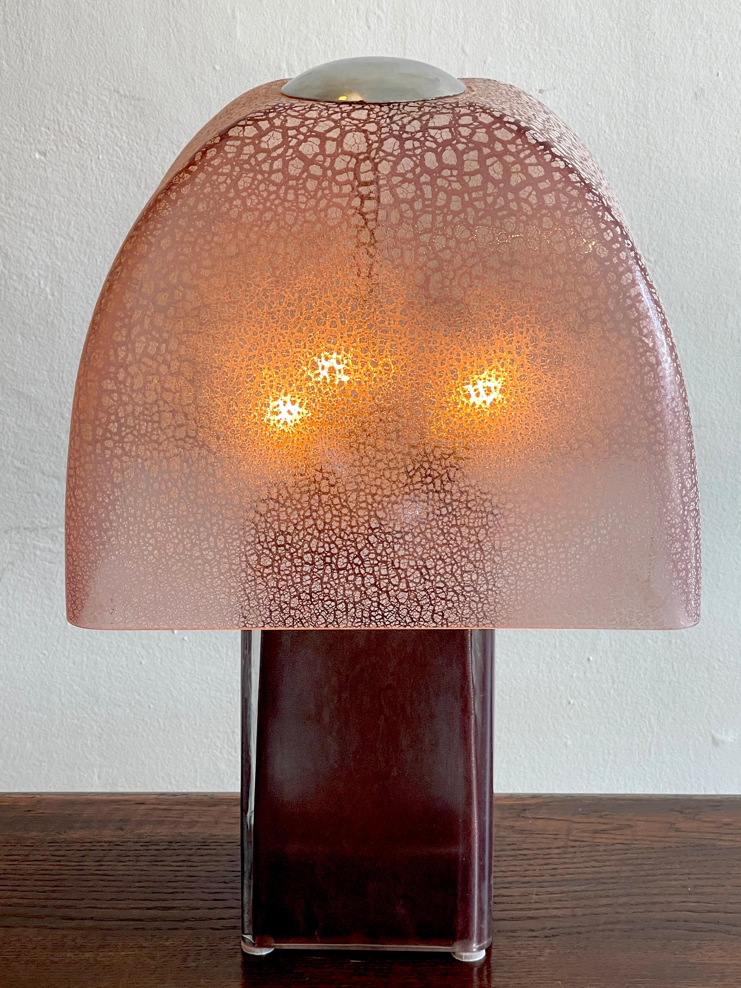 Italian Exceptional Amethyst Murano 'Mushroom' Lamp by,  Barbini