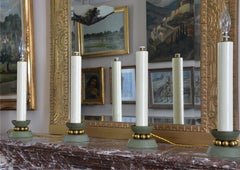 Exceptional and Decorative Set of Four Art Deco Candlestick Lamps, 1920