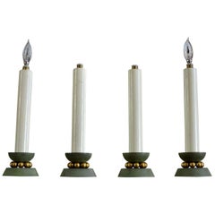 Exceptional and Decorative Set of Four Art Deco Candlestick Lamps, 1930s