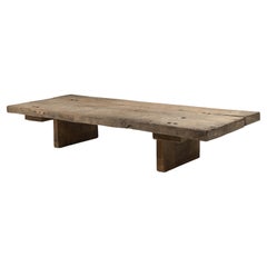 Exceptional and Heavy Oak Wabi- Sabi Rustic Coffee Table with Great Character