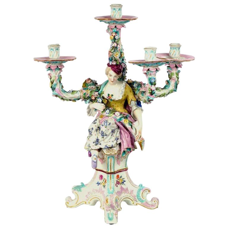 Exceptional and Large Dresden Porcelain Candelabra For Sale at 1stDibs
