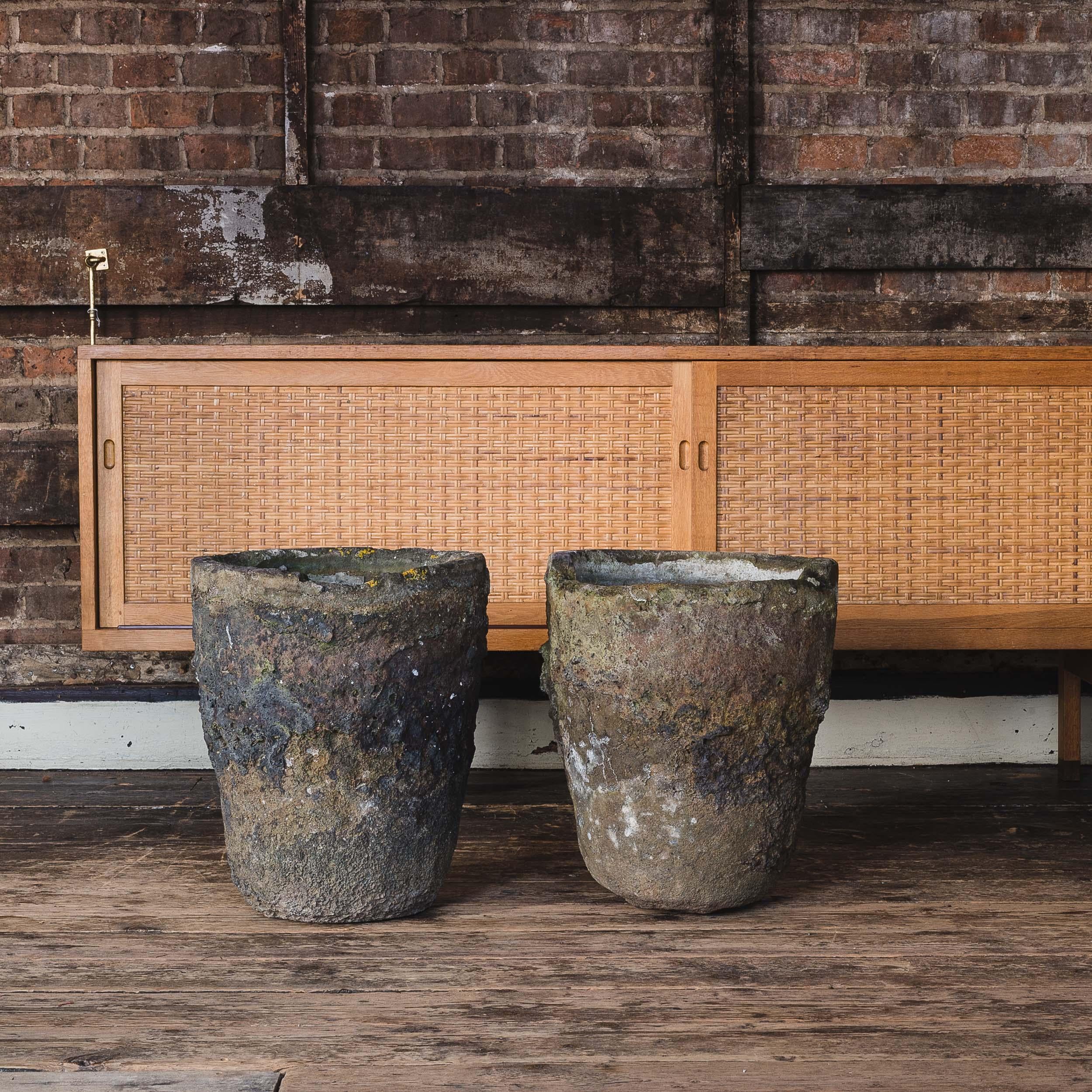 British Exceptional and Large Pair of Foundry Crucible Planters or Jardiniere For Sale
