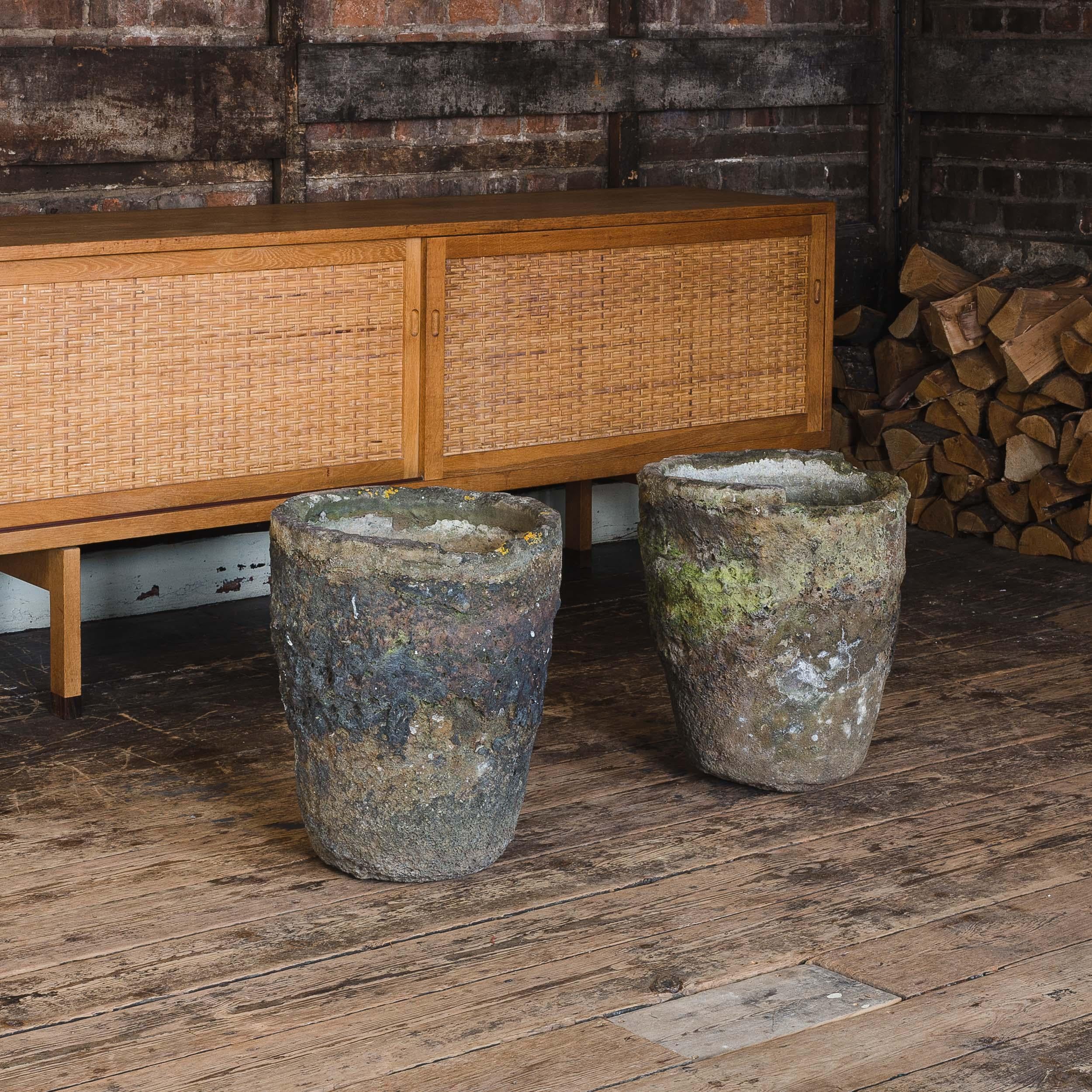 20th Century Exceptional and Large Pair of Foundry Crucible Planters or Jardiniere For Sale