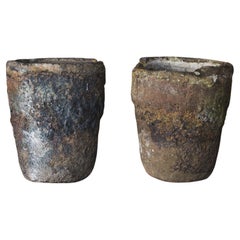 Exceptional and Large Pair of Foundry Crucible Planters or Jardiniere