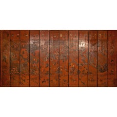 Exceptional and Rare 17th-18th Century Twelve-Panel Chinese Coromandel Screen