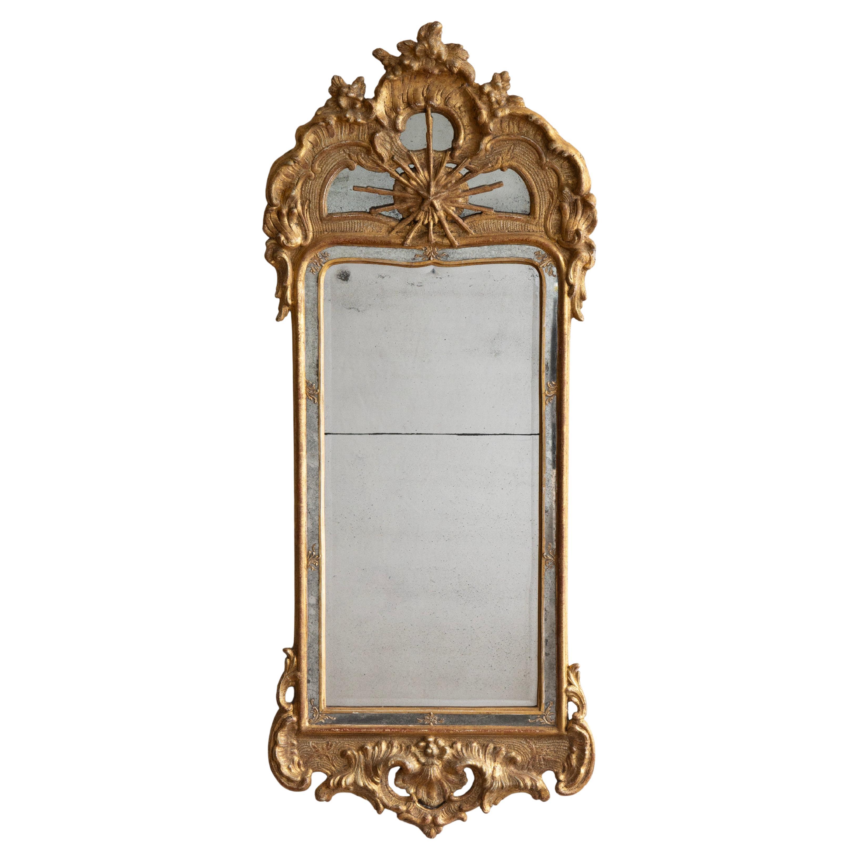 Exceptional and Rare 18th Century Swedish Rococo Mirror