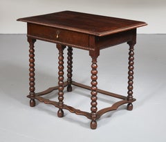 Exceptional and Rare Five Legged Bobbin Turned Charles II Table