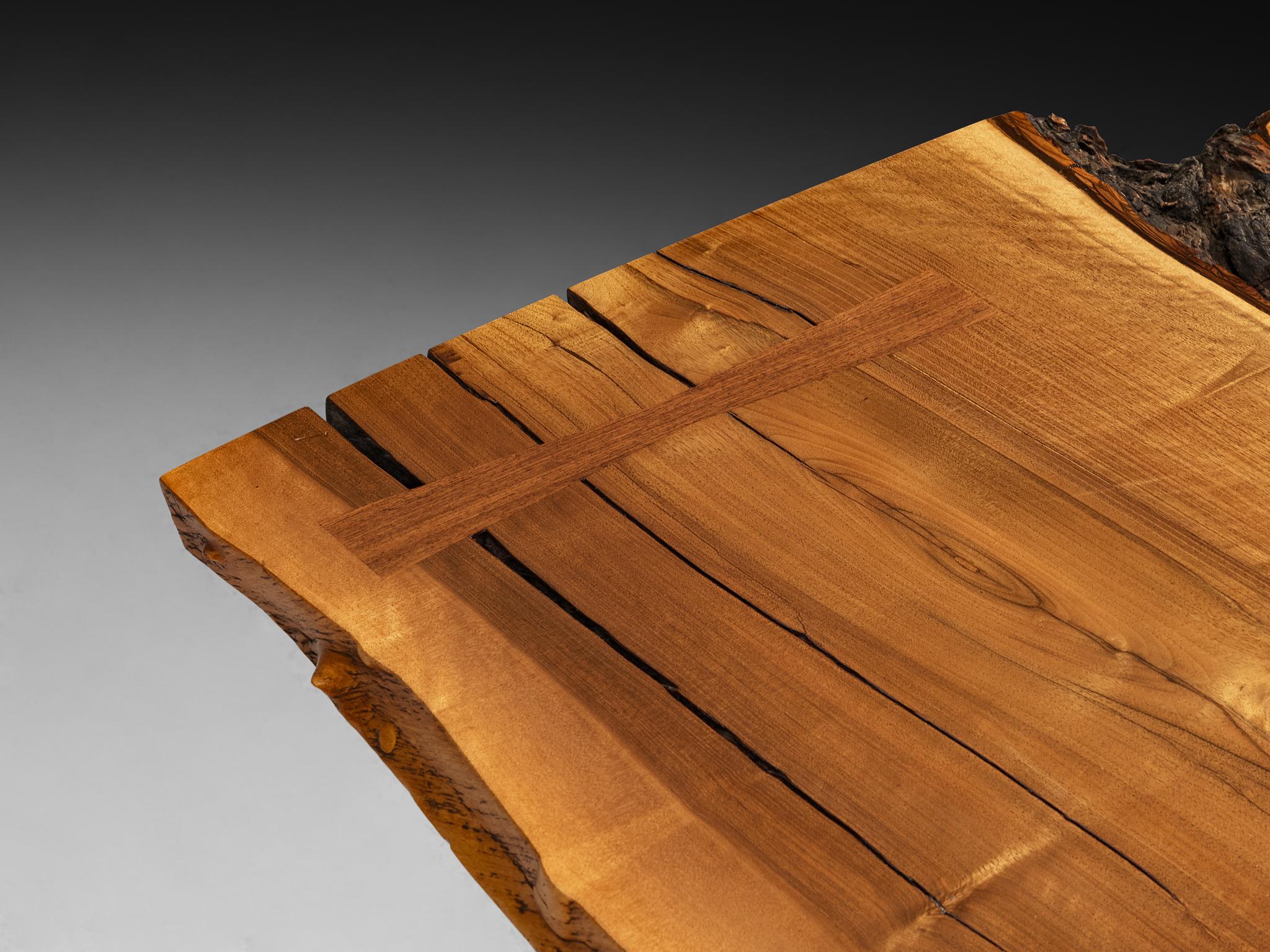 Außergewöhnlicher und seltener George Nakashima Doppel-Sockel-Schreibtisch mit Live-Edge Top im Angebot 4
