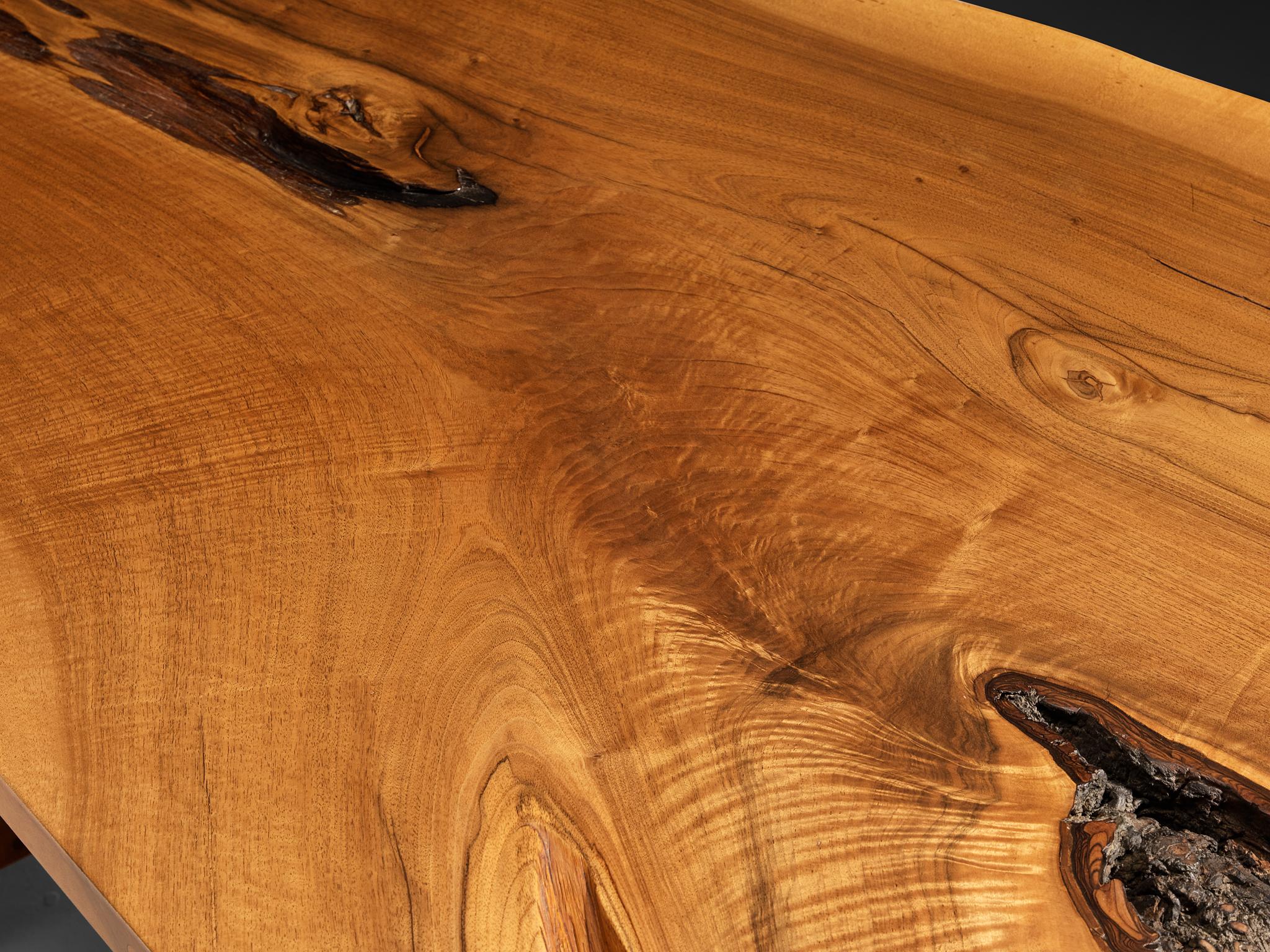 Außergewöhnlicher und seltener George Nakashima Doppel-Sockel-Schreibtisch mit Live-Edge Top im Angebot 6