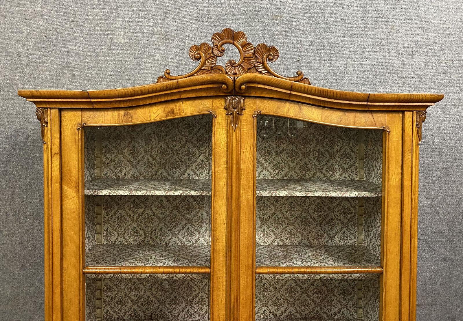 Late 19th Century Exceptional and Rare Louis XV Light Wood Bookcase, circa 1800 -1X39 For Sale