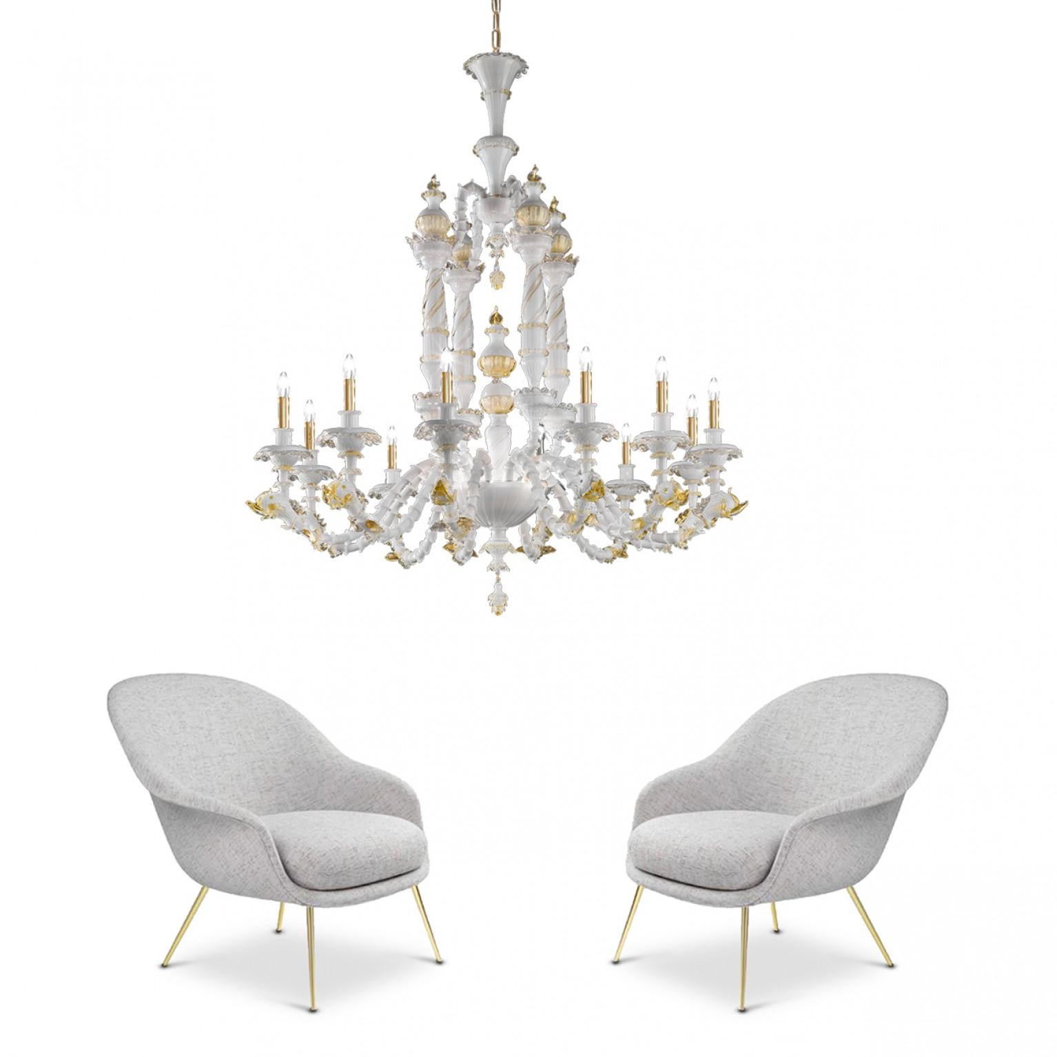 Gold Exceptional and Rich Dolphin Chandelier, Murano, Italy For Sale