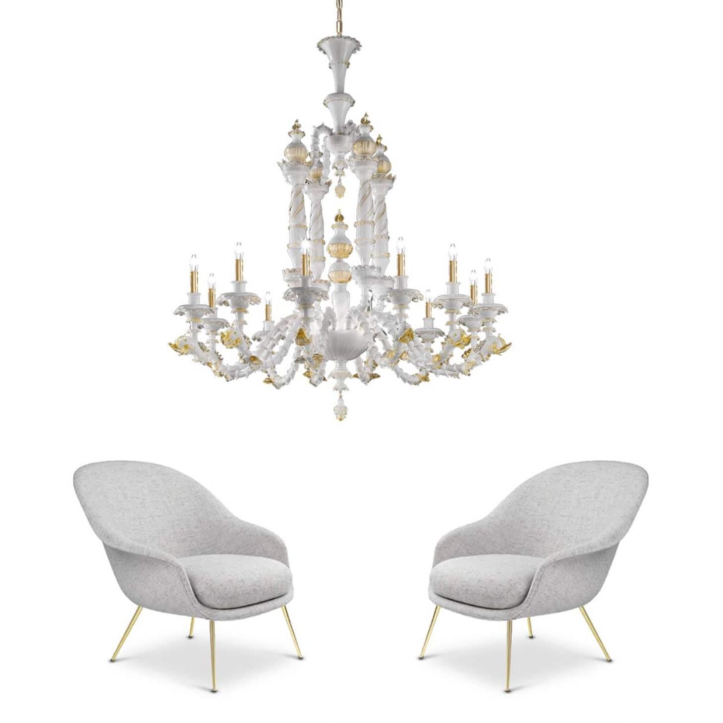 Or Exceptionnel lustre en forme de dauphin, Murano, Italie en vente