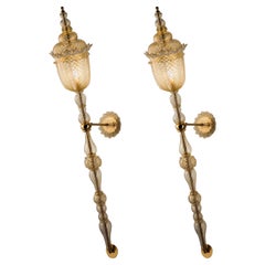 Exceptional and Rich Wall Lights by Signoretto, Murano