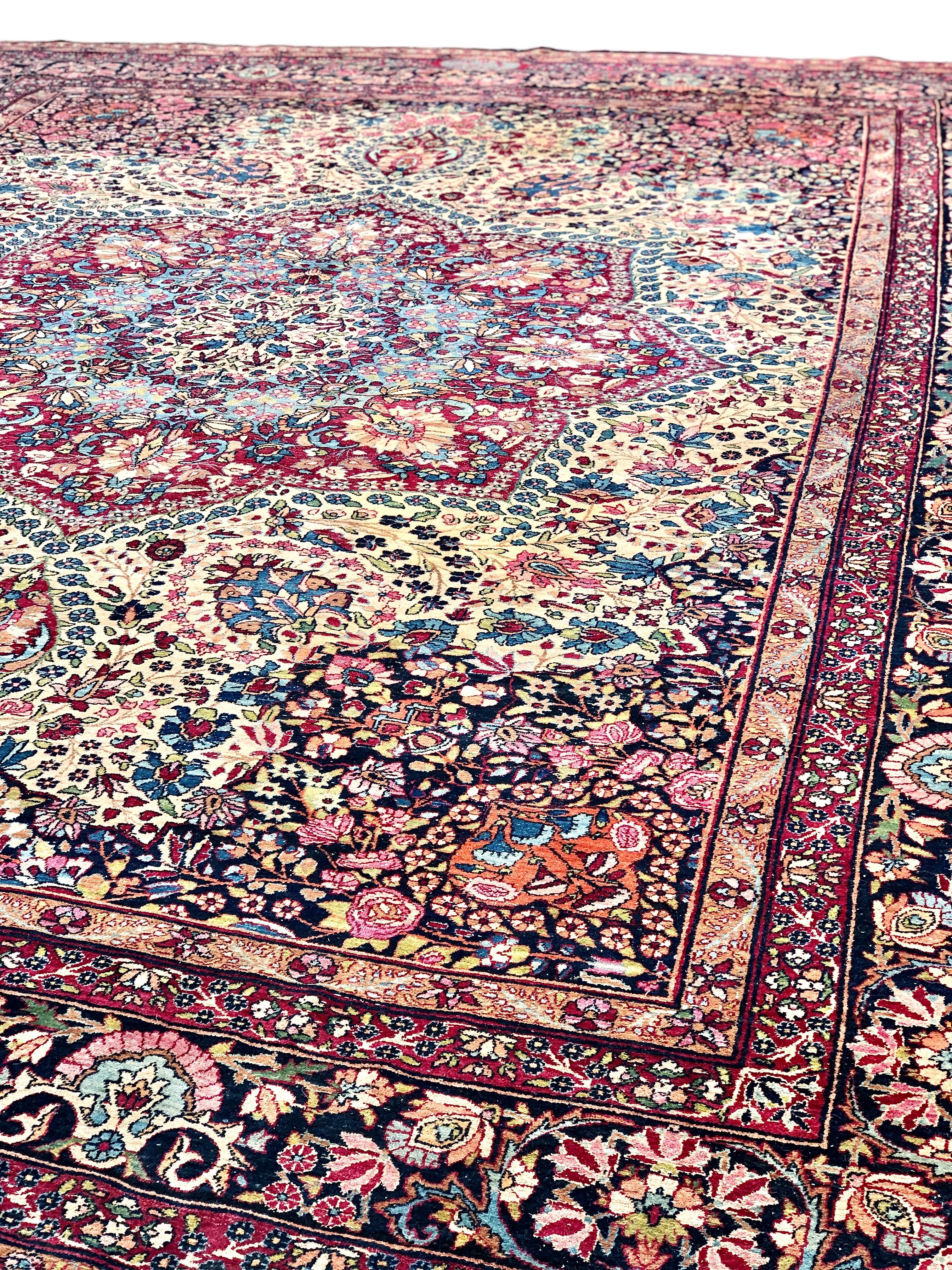 Mid-20th Century Fine Vintage Persian Kirman Carpet For Sale