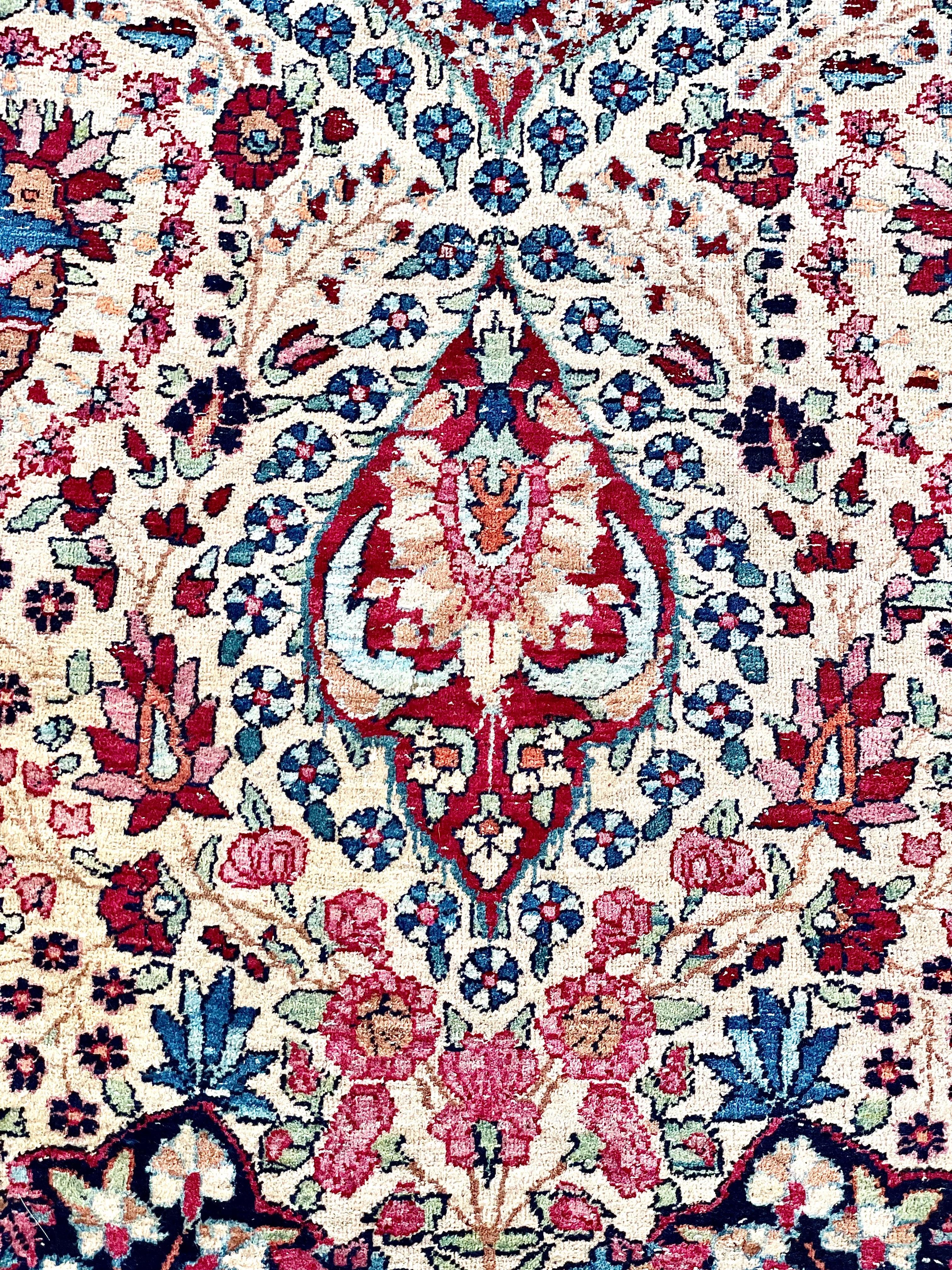 Fine Vintage Persian Kirman Carpet For Sale 1