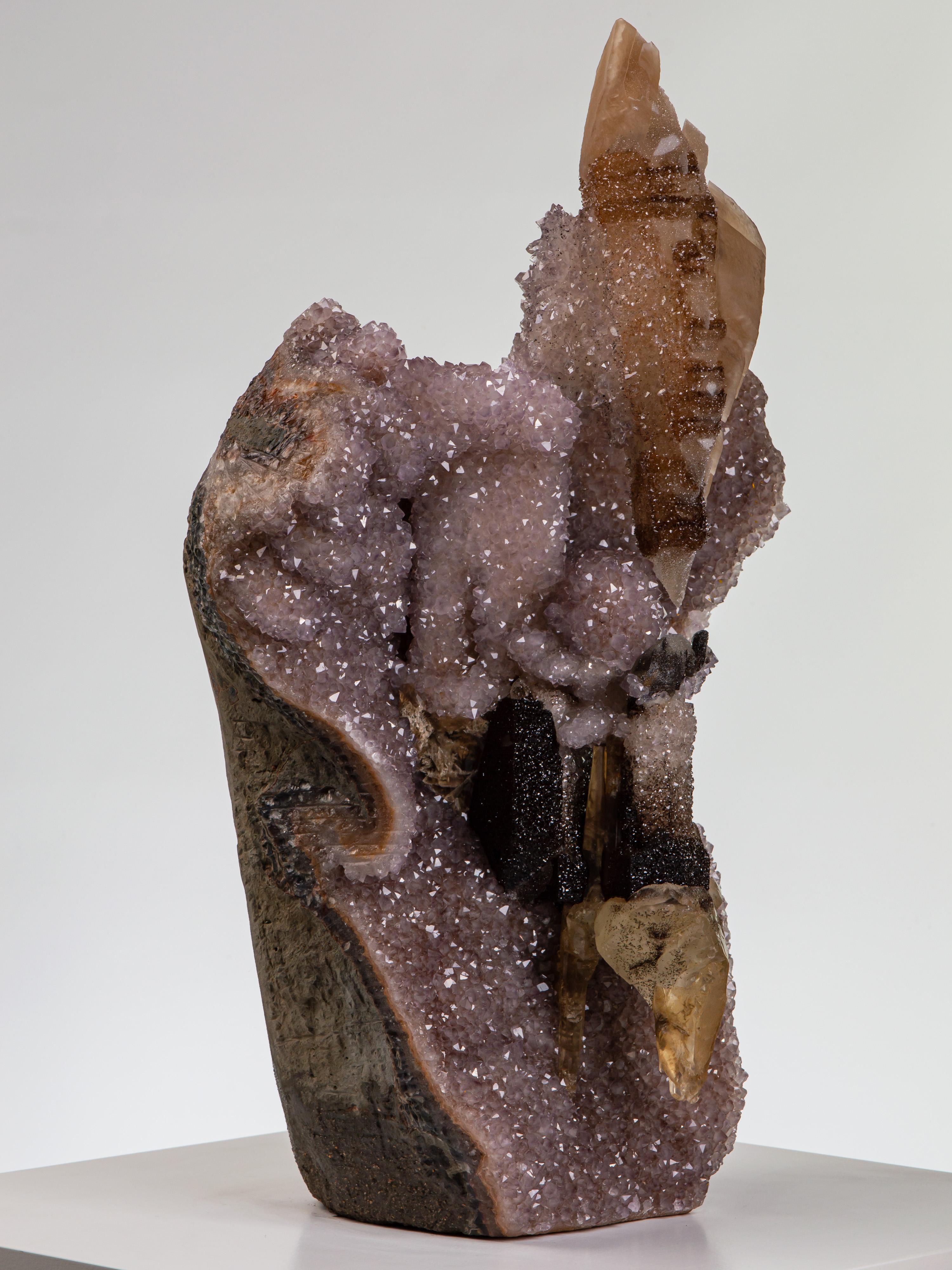 Exceptional “Angel” Amethyst Formation, Calcite, Agate, Quartz 3