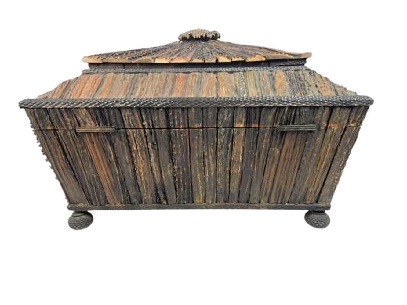 Außergewöhnliche anglo-indische Hirsch Horn furniert Nähen / Arbeit Box aus Vizagapatam im Angebot 4
