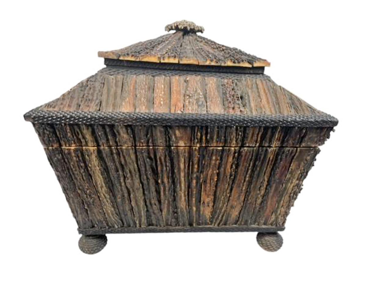 Außergewöhnliche anglo-indische Hirsch Horn furniert Nähen / Arbeit Box aus Vizagapatam im Angebot 5