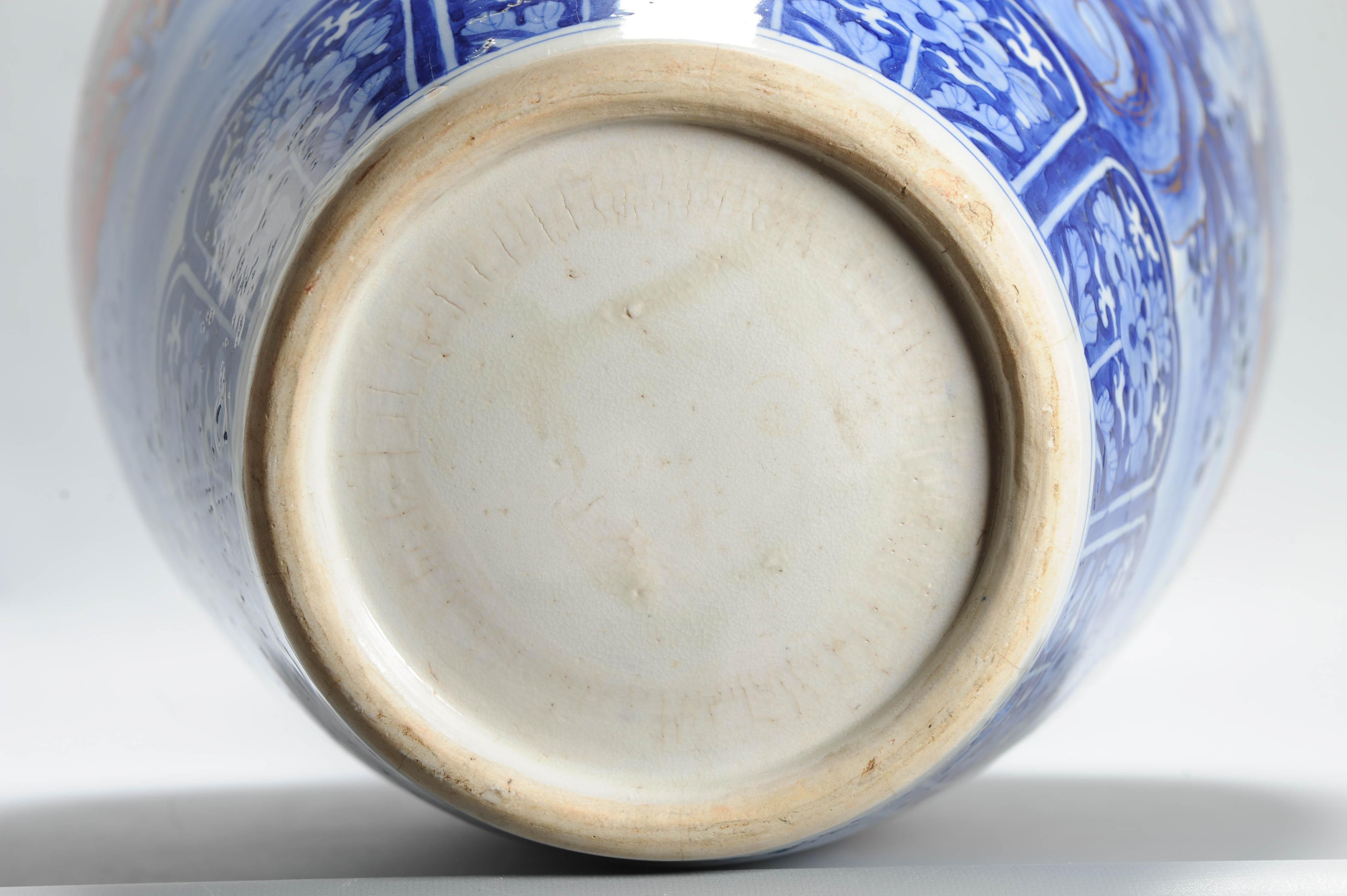 Eccezionale vaso antico in porcellana giapponese del XIX secolo con uccelli e fiori. Rosso in vendita 7