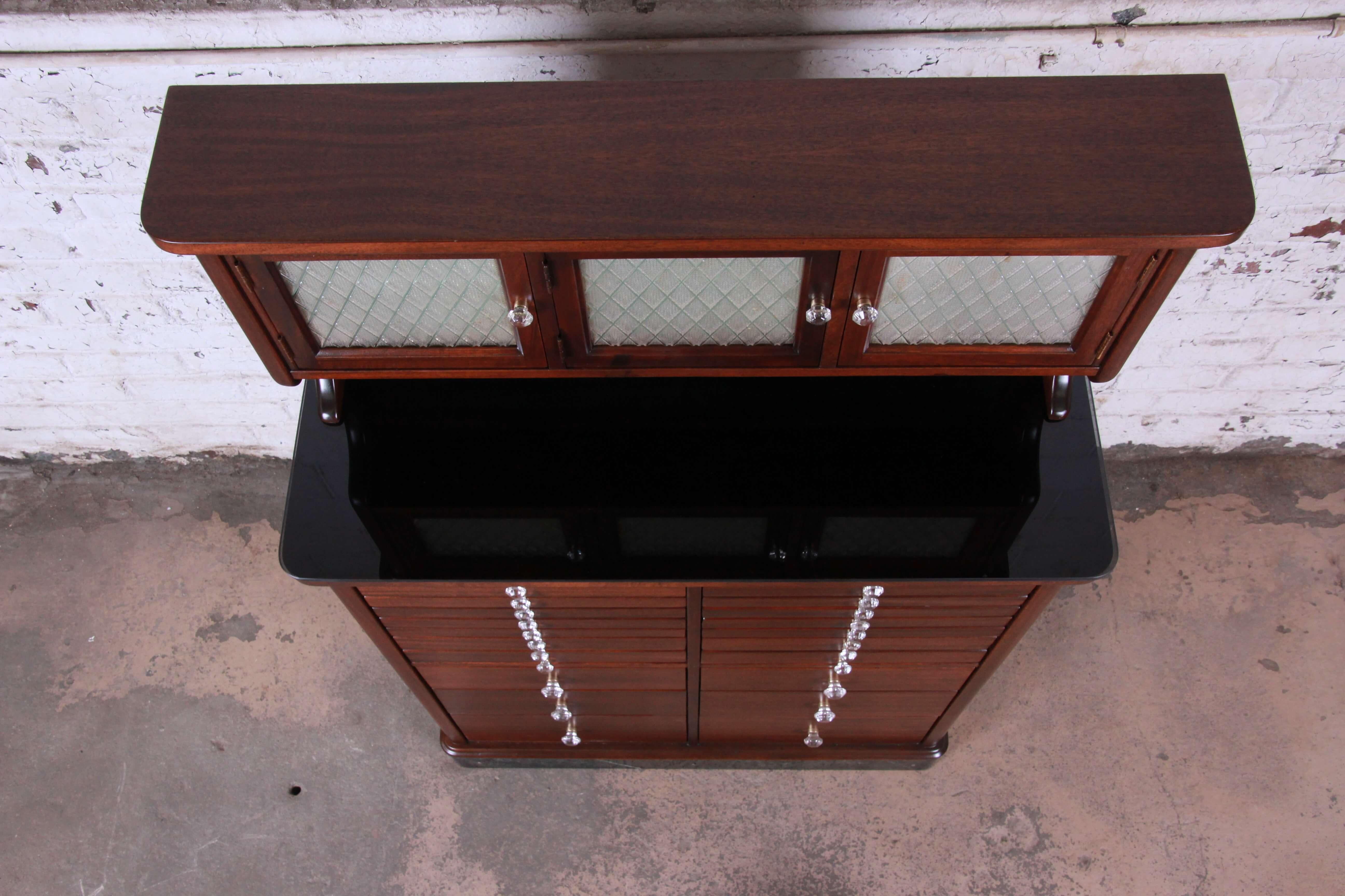 Glass Exceptional Antique 22-Drawer Mahogany Dental Cabinet, 1929