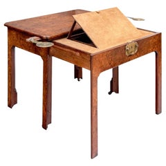 Exceptional Antique Anglo-Chinese Padouk Wood Metamorphic Architects Table