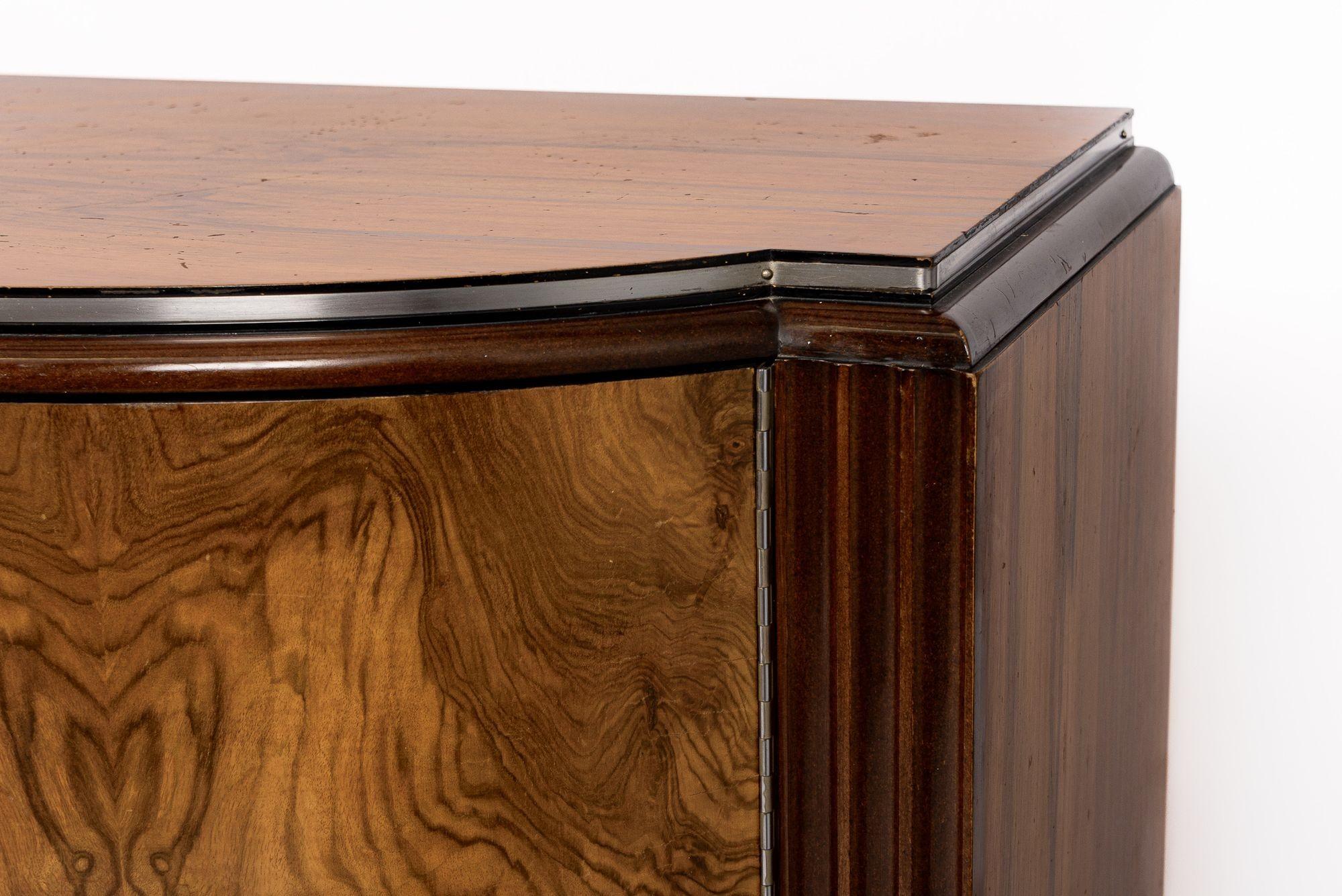 Exceptional Antique Art Deco Burl Wood Sideboard Credenza or Bar Cabinet 6