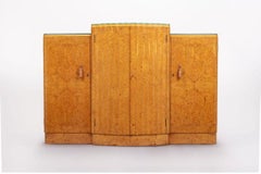 Exceptional Antique Art Deco Maple Wood Bar Cabinet or Sideboard 1930s