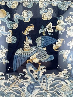 Exceptional Antique Chinese Silk Rank Badge Daoguang Period