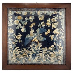 Exceptional Antique Chinese Silk Rank Badge Daoguang Period