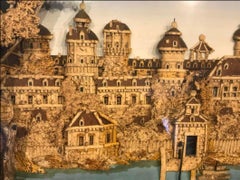 Exceptional Antique Cork Work Diorama of Gripsholm Castle