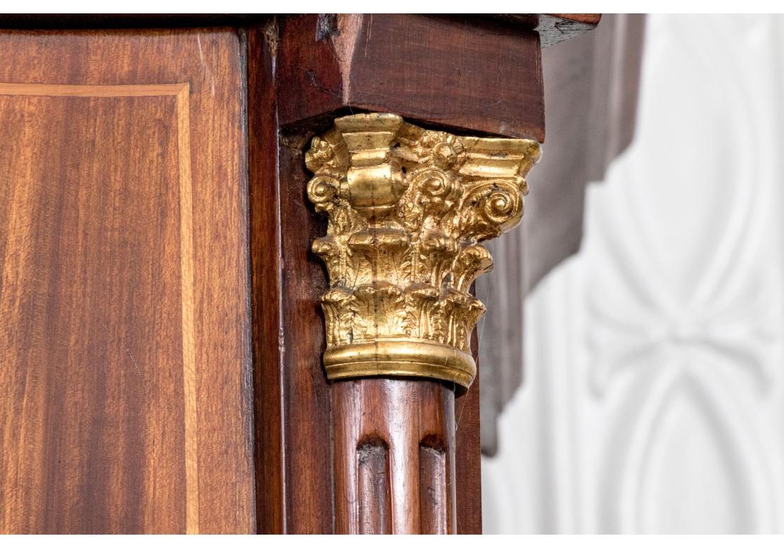 Exceptional Antique Dutch Inlaid Mahogany And Satinwood Linen Press For Sale 6