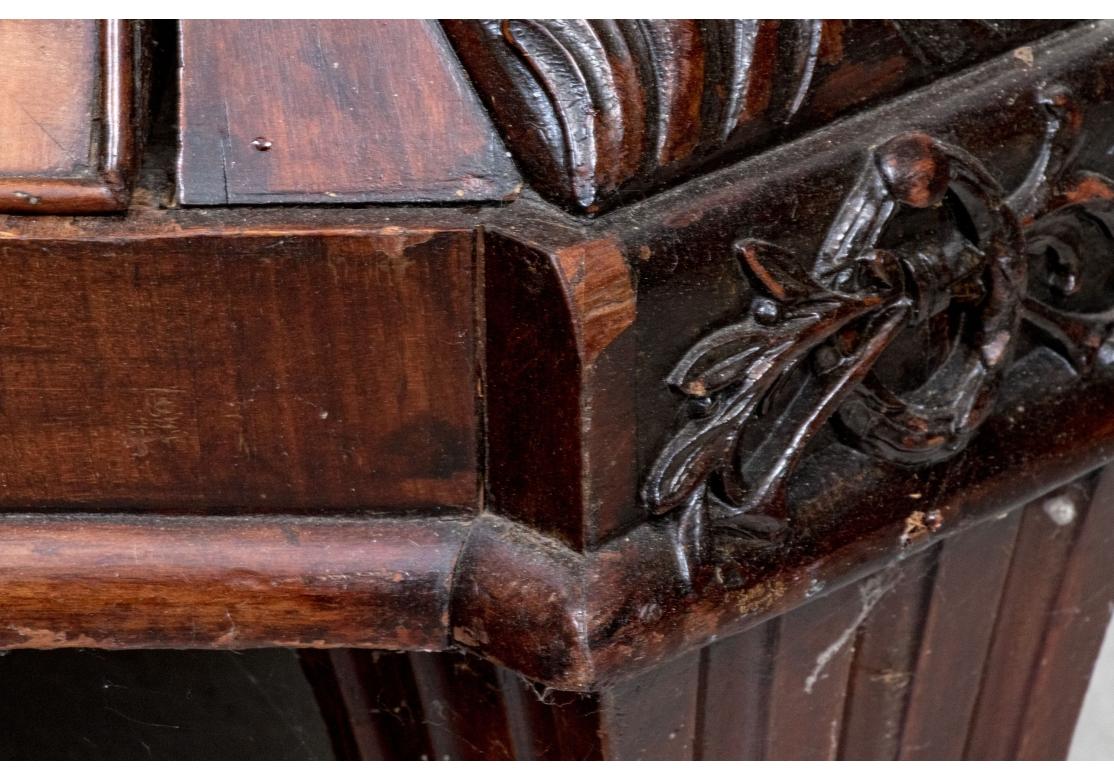 Exceptional Antique Dutch Inlaid Mahogany And Satinwood Linen Press For Sale 8
