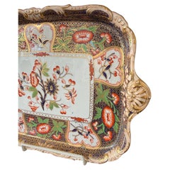 Außergewöhnliches antikes englisches Davenport-Tablett aus handbemaltem Imari Porcelain, groß