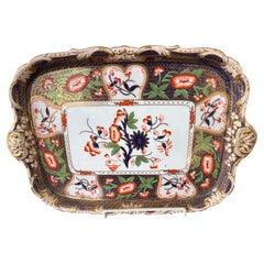 Außergewöhnliches antikes englisches Davenport-Tablett aus handbemaltem Imari Porcelain, groß
