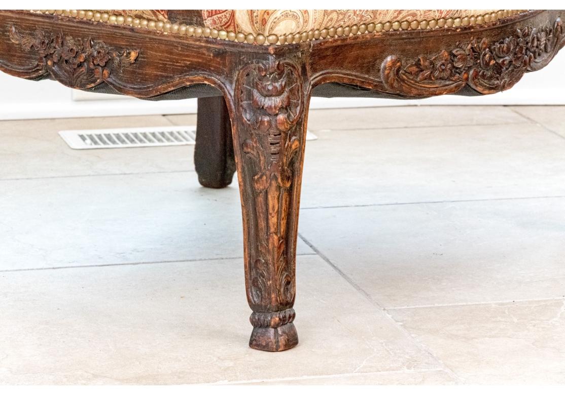 Exceptional Antique English Library Arm Chair In Fair Condition For Sale In Bridgeport, CT
