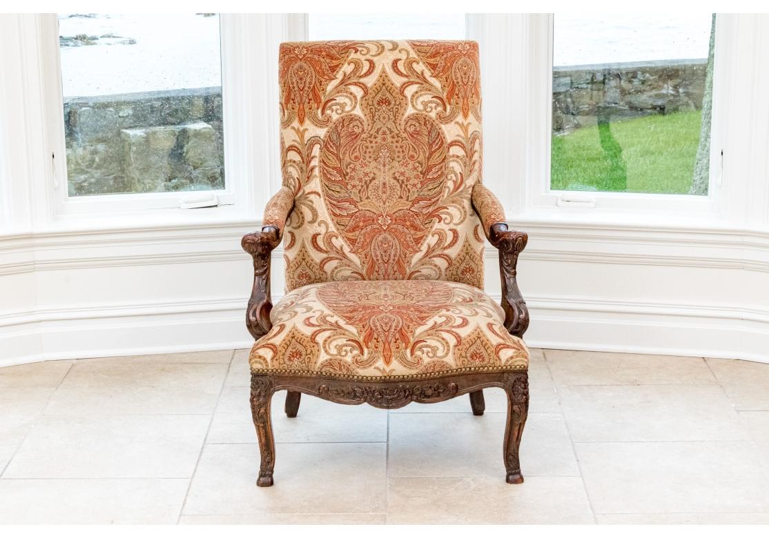 19th Century Exceptional Antique English Library Arm Chair For Sale