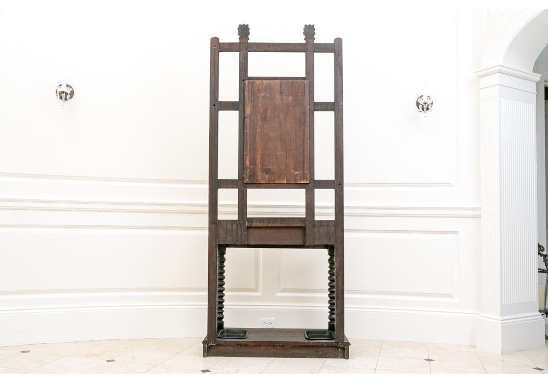 Exceptional Antique European Carved Oak Hall Stand For Sale 14