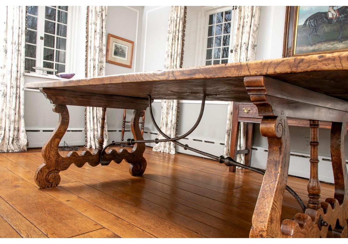 Exceptional Antique European Trestle Table  In Good Condition For Sale In Bridgeport, CT