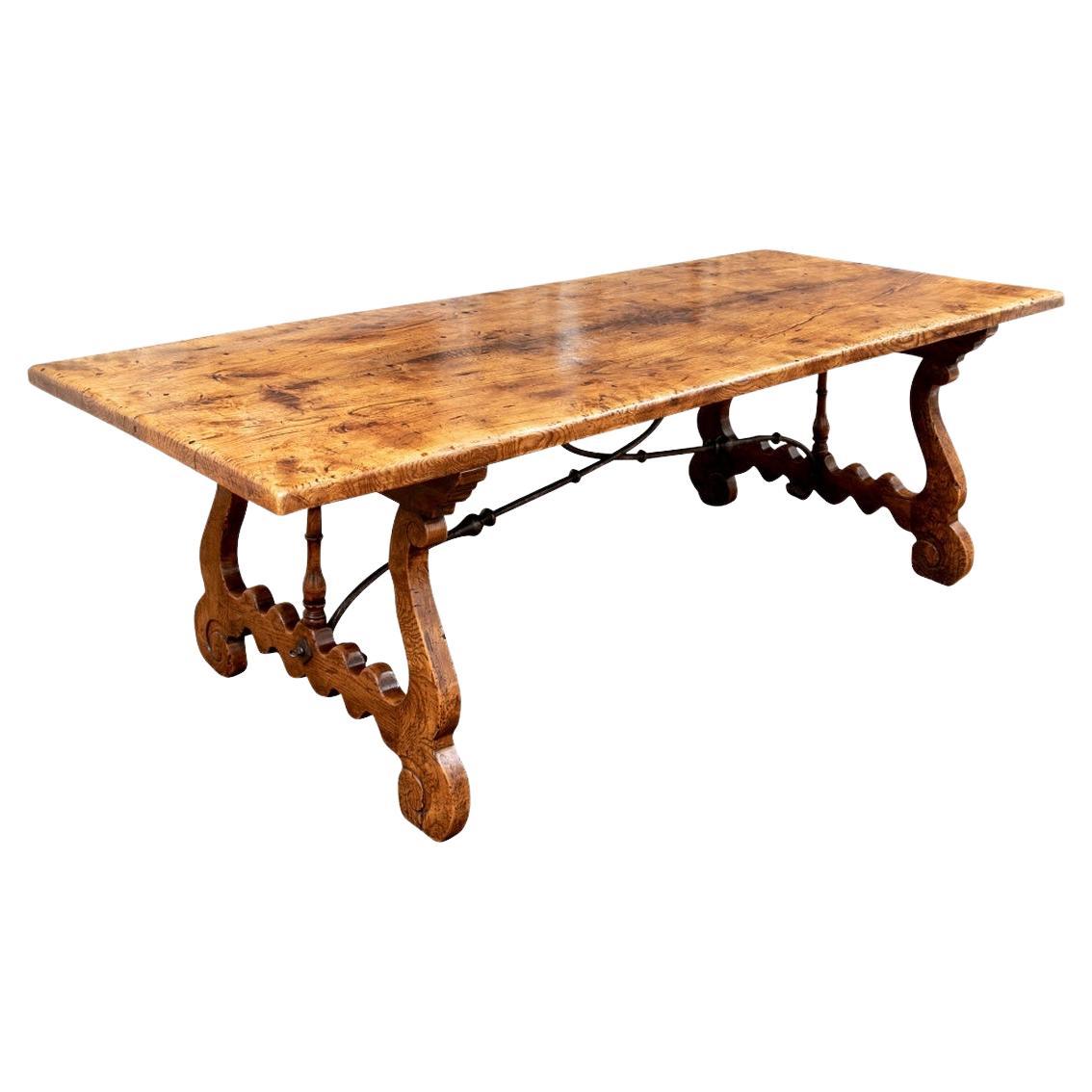 Exceptional Antique European Trestle Table  For Sale