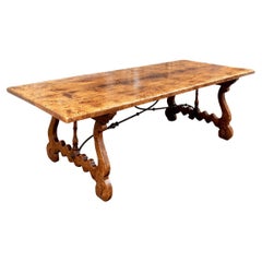 Extraordinary Antique European Trestle Table