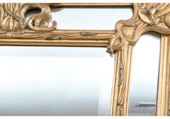 Exceptional Antique French Art Nouveau Gilt Wood Mirror