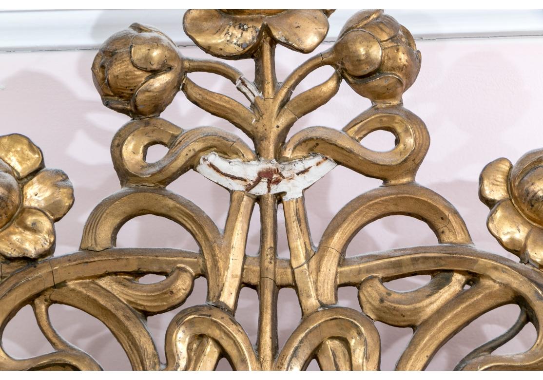Exceptional Antique French Art Nouveau Gilt Wood Mirror For Sale 4