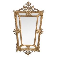 Exceptional Antique French Art Nouveau Gilt Wood Mirror