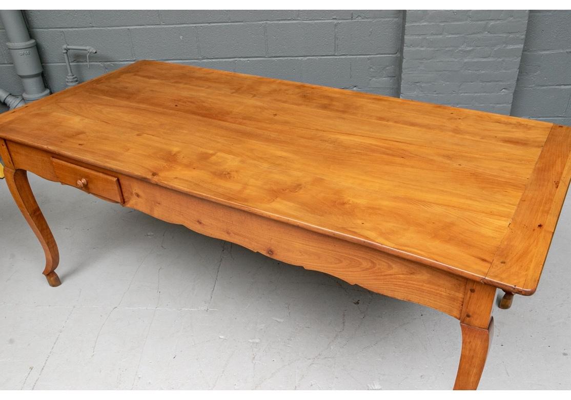 Exceptional Antique French Cherry Farm Table In Good Condition In Bridgeport, CT